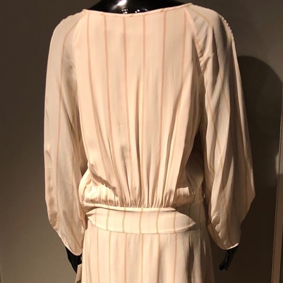 $466 JOIE GABISA ASYMMETRIC STRIPED VOILE DRESS PASTEL PINK 6 M - Picture 6 of 14